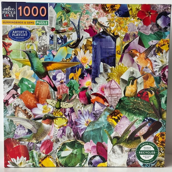 Brand New EeBoo puzzle -1000 pieces- Hummingbirds and Gems - Picture 1 of 5